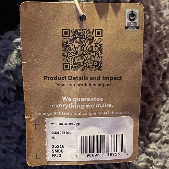 NWT Patagonia Los Gatos Fleece Vest Women's Smolder Blue XL - Picture 4 of 7